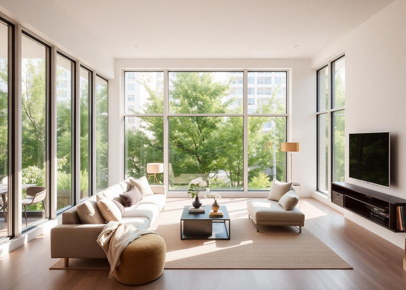 Sunlit modern living room interior in a MyAvenue listed residence